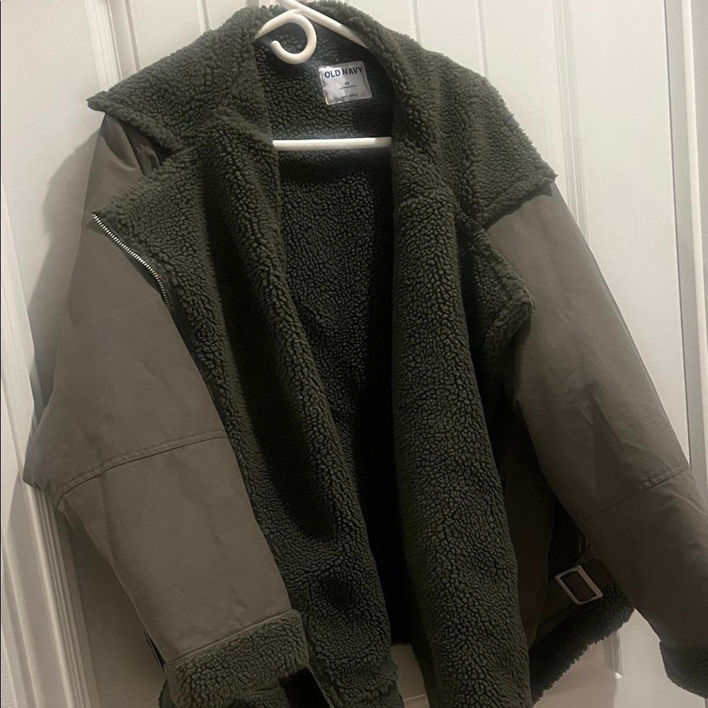 Old Navy Men's Dark Green and Khaki Field Jacket